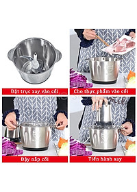 MÁY XAY THỊT ĐA NĂNG, CỐI XAY RAU CỦ, XAY THỊT, LƯỠI K INOX 304 2L Công Suất 250W