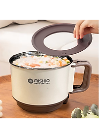Nồi Lẩu Điện Mini 1.5L Mishio MK392 600W lòng nồi inox 304 không gỉ sét - hàng chính hãng