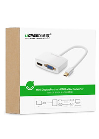 Cáp chuyển miniDP sang HDMI và VGA dài 15CM UGREEN MD108 10427 - Hàng chính hãng
