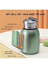 Bình Nước Giữ Nhiệt Mini Lõi Inox 304 300ml, Ly Giữ Nhiệt 5 Lớp Cách Nhiệt Cao Cấp Giữ Nhiệt Lên Đến 12 Giờ - HÀNG CHÍNH HÃNG MINIIN