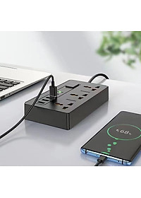 Ổ điện cao cấp đa năng, thông minh 4 cổng USB, 3 cổng AC 220V OLAPLE an toàn chống giật, chống cháy nổ an toàn - Hàng nhập khẩu
