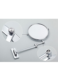 Gương trang điểm phóng đại 3 lần, xoay 360 độ, 2 mặt siêu nét, treo tường phòng tắm, phòng ngủ, Khách sạn, resort, Inox SUS 304, Size 15cm, 18cm, 20cm, Minh House