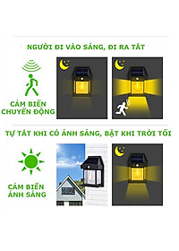 Đèn năng lượng mặt trời cảm biến ánh sáng tự động bật tắt, đèn mặt trời cảm biến hồng ngoại trang trí sân vườn 3 chế độ, ánh sáng vàng-BK888