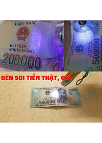 Đèn soi, rọi tiền, đá ,  cua gạch với ánh sáng mạnh, 3 màu tiện dụng kèm theo bộ sạc