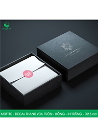 MDTT10 - D2.5cm - 500 Sticker Thank you, decal Thank you tròn dán hộp carton, tem cám ơn, nhãn dán cảm ơn trang trí gói hàng