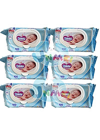 Combo Tiết Kiệm: 6 Gói Khăn Ướt Bobby Care Không Hương 100 Miếng/Gói
