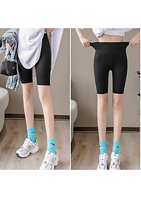Quần Legging Lửng Siêu Co Giãn Thoáng Mát Nâng Mông Siêu Hót Siêu Đẹp Ngố Nữ Cạp Cao Vải Cotton Cao Cấp