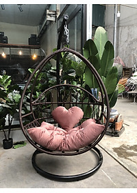 Xích đu đơn giỏ phượng XĐ57 chất liệu khung sắt mây nhựa cao cấp juno sofa