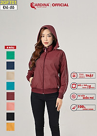 Áo Gió Nữ CARDINA 2 Lớp Lót Lưới Cao Cấp Viền Thể Thao Siêu Nhẹ Cản Gió Cản Bụi Chống Nước 2GFT