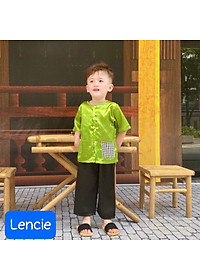 Bộ bà ba cho bé trai đi chơi biểu diễn đẹp từ 12-40kg chất lụa mềm mát (kèm khăn)