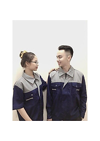 Áo bảo hộ lao động nam nữ khóa kéo SHUNI -012A vải kaki liên doanh loại dày