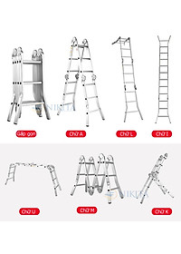 Thang nhôm gấp 4 khúc Nikita Nik54A chân choãi