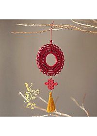 Combo 6D - Bộ 6 dây treo trang trí Tết Khai Lộc Hoàng Kim màu đỏ, trang trí mai, đào