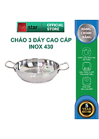 Bộ Nồi và chảo 3 Đáy Inox 430 Fivestar Standard bếp từ nắp kính