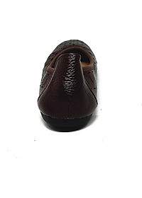 Giày nữ hoa văn Huy Hoàng da bò màu nâu đất HT7949