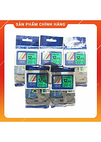 Nhãn In Brother Tz2-731 [Combo 3 hộp] Đen nền xanh lá 12mm x 8m - Hàng nhập khẩu