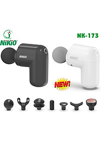 Súng Massage Cầm Tay Mini Nikio NK-173 - 6 Đầu Chuyên Dụng + 1 Đầu Nhiệt Nóng - Mát Xa Hỗ Trợ Giảm Đau Nhức Và Giãn Cơ Toàn Thân - Phù Hợp Mọi Đối Tượng, Siêu Nhỏ Gọn