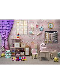 Giấy Dán Tường -Decal dán tường - Mèo Hồng 5m