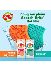 Miếng rửa chén hạt nổi siêu sạch Scotch Brite 3M đa năng, công nghệ độc quyền mới, mút kháng khuẩn ngăn vi trùng, không gây mùi, không bám cặn bẩn,…