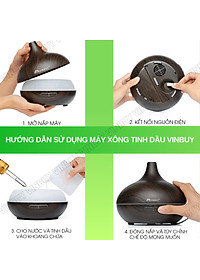 Máy xông tinh dầu VINBUY bầu tiên, máy phun sương tạo ẩm, máy xông tinh dầu phòng ngủ, spa, tự động, chuyên dụng phòng lớn led 07 màu - Hàng chính hãng