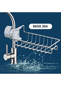 Kệ inox gắn vòi nước, treo bồn rửa chén bát