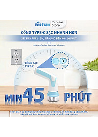 Máy Cọ Rửa Điện Cầm Tay Đa Năng Mifan K3 25W - Kèm 4 Đầu Chổi, Pin Sạc 2000mAh, Chống Nước IPX7, Tốc Độ 500rpm, Bảo Hành 12 Tháng