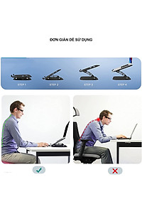 Giá Đỡ Cho Máy Tính, Laptop, iPad, Macbook Hợp Kim Nhôm Cao Cấp. Hỗ Trợ Tản Nhiệt Chống Mỏi Cổ, Vai, Gáy. Hàng Chính Hãng DEVO