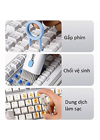 Bộ dụng cụ vệ sinh bàn phím máy tính, laptop, máy ảnh, tai nghe đa năng 7in1 nhỏ gọn tiện lợi, dễ dàng mang theo - Hàng chính hãng