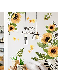 Sticker Giấy Dán Tường Decal Dán tường Mẫu Hoa Lá Cực Xinh ZH017