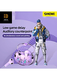 Tai nghe True Wireless XMOWI T2 Bluetooth5.0, điều khiển cảm ứng, chế độ gaming, hỗ trợ nghe đơn hoặc đôi 2 bên tai với micro HD chống ồn dành cho IOS và Android- Hàng Chính Hãng