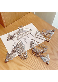 Kẹp tóc kim loại hình chữ nhật bướm treo