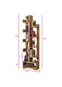Kệ Sách Để Sàn Cao Cấp 11 Tầng Bằng Gỗ MDF Phủ Melamin Chống Nước, Chống Xước - Hàng Chính Hãng