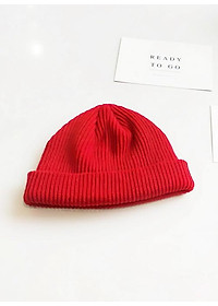 Mũ len trùm đầu phong cách Hip Hop NL17, Nón len trơn phong cách Hàn Quốc dành cho cả nam và nữ - Màu đỏ