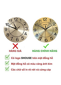 Đồng Hồ Treo Tường Con Chim Công Khổng Tước Kim Trôi Shouse A999 Nghệ Thuật Cao Cấp hiện đại 3D kích cỡ lớn đẹp treo phòng khách