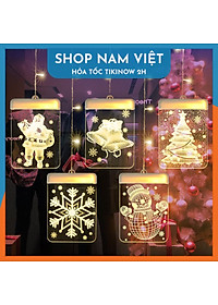 Dây Treo Đèn LED 3D Hình Cây Thông, Chuông Trang Trí Giáng Sinh, Noel - Chính Hãng NAVIVU