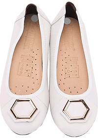 Giày Nữ Búp Bê Da Bò Huy Hoàng HT7913 - Trắng