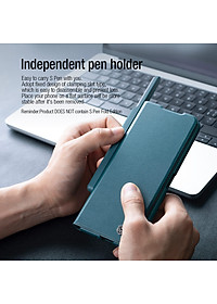 Case bao da chống sốc cho Samsung Galaxy Z Fold 4 trang bị nắp bảo vệ Camera và ngăn đựng S-Pen hiệu Nillkin Qin Pro (chất liệu da cao cấp, thiết kế thời trang cá tính) - Hàng nhập khẩu