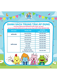 Vé vào cổng điện tử tiNiWorld PREMIUM CUỐI TUẦN/LỄ áp dụng tại các trung tâm tiNiWorld có giá vé vào cổng 180.000 VNĐ