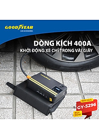 Bộ Kích Bình 400A Kiêm Bơm Lốp Xe GOODYEAR GY-5296 Đa Chức Năng Sạc Dự Phòng 10400mAh Đèn LED Khẩn Cấp - Nhập Khẩu Chính Hãng