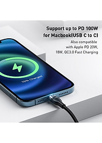 Cáp sạc Baseus Flash Series Ⅱ PRO Two-for-three Charging Cable 100W, 1.2m, Fast Charging  U+C to M+L+C- Hàng Chính Hãng