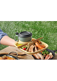 Cốc uống nước kèm nắp liền màu xanh nội địa Nhật Bản