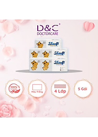 Combo 5 Giấy ăn Slisoft Trắng tự nhiên đa năng,khăn giấy rút không chất tẩy trắng an toàn cho cả gia đình