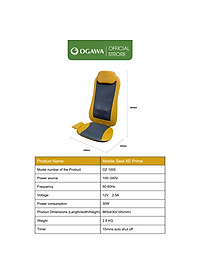 Đệm massage di động OGAWA Mobile Seat Xe Prime