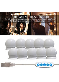 Chuỗi dây đèn led gương trang điểm 10 bóng 5 màu điều chỉnh