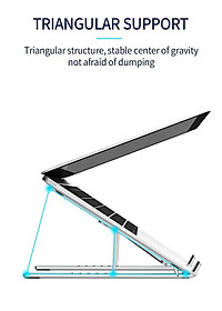 Giá đỡ Aluminum Wiwu S400 cho Macbook laptop 13 inch đên 15.5 inch giúp tản nhiệt thiết kế nhôm nguyên khối - Hàng nhập khẩu