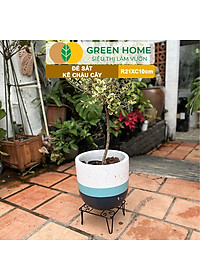 Đế Kê Chậu Cây Greenhome, R21xc10cm, Bằng Sắt Sơn Tĩnh Điện, Màu Đen, Uốn Mỹ Nghệ, Bền, Đẹp, Nhiều Hình Dạng Lựa Chọn