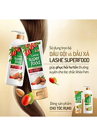 Dầu gội LASHE SUPERFOOD phục hồi hư tổn 640G