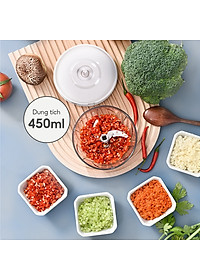 Dụng cụ xay tỏi ớt, thực phẩm Lebenlang LBL3939 lưỡi xay inox sắc bén, dây rút tiện lợi - hàng chính hãng