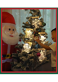 Dây Treo Đèn LED 3D Hình Cây Thông, Chuông Trang Trí Giáng Sinh, Noel, Năm Mới