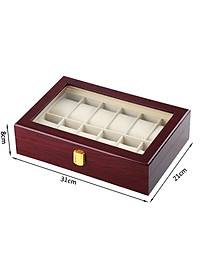 Hộp Đựng Đồng Hồ Đeo Tay 12 Ngăn SAIKE SAIKE S1288 Vỏ Gỗ Cao Cấp